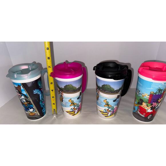 4 Whirley Warren Disney World Travel Mugs Handle Lid - Picture 8 of 9